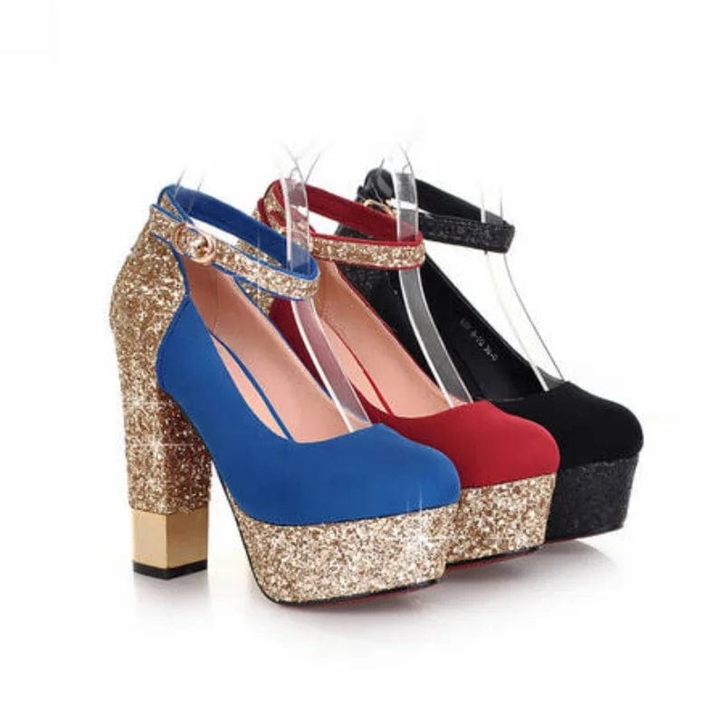 Cuteworld.ca Shoe Glitter platform heel shoe